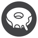 Doughnut Black Filled icon