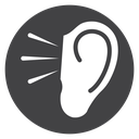 Ear sound waves Black Filled icon