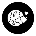 Earth love heart icon