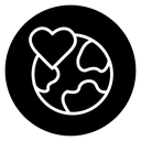 Earth love heart icon