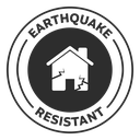 Earthquake resistant badge set icon