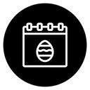 Easter Calendar Black Filled icon