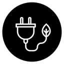 Eco Energy Plug Black Filled icon