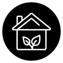 Eco House Black Filled icon