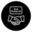 Eid Mubarak Greeting Black Filled icon