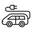 Electric car Black Filled icon