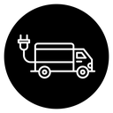 Electric plug in truck icon