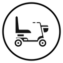 Electric wheelchair scooter icon