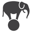 Elephant on a ball icon