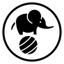 Elephant on a ball icon