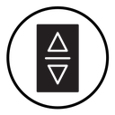 Elevator, lift button icon