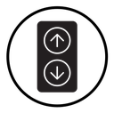 Elevator, lift button icon