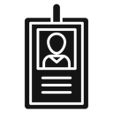 Employee id card Black Filled icon