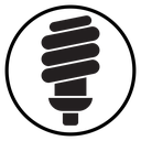 Energy efficiency light bulb Black Filled icon
