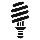 Energy efficiency light bulb Black Filled icon
