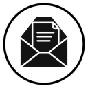Envelope open Black Filled icon