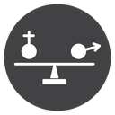 Equality Gender Scale Black Filled icon