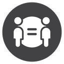 Equality Two People Black Filled icon