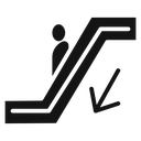 Escalator down Black Filled icon