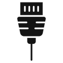 Ethernet cable plug Black Filled icon