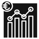 Euro chart Black Filled icon