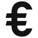 Euro sign Black Filled icon