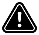 Warning sign with exclamation point icon