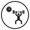 Exercise time Black Filled icon