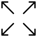 Expand Diagonal Arrows Black Filled icon