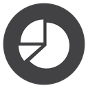 Exploded Pie Chart Black Filled icon