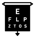 Eye chart test black filled icon