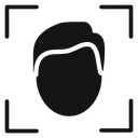 Face detection Black Filled icon