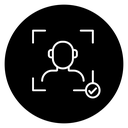 Face Id Scanner with Check Mark icon