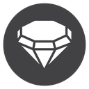 Faceted Diamond Gem Black Filled icon