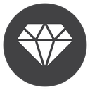 Faceted Diamond Gem Black Filled icon