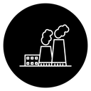 Factory Pollution Black Filled icon