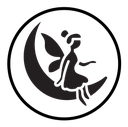 Fairy sitting on moon icon