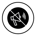 Fake News Blocked Megaphone Black Filled icon