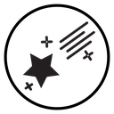 Falling Star Black Filled icon