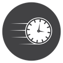 Fast Clock Lines Black Filled icon
