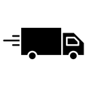 Fast shipping delivery truck icon