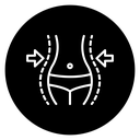 Fat and slim figure icon