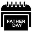 Fathers Day Calendar Page Black Filled icon