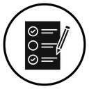 Feedback Form Checklist Pencil Black Filled icon