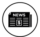 Financial news black filled icon