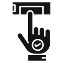 Finger authentication Black Filled icon