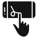 Finger confirms signature Black Filled icon