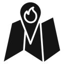 Fire location Black Filled icon