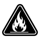 Fire warning sign icon