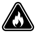Fire warning sign icon
